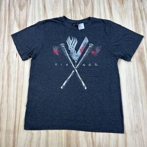Vikings TV Show T‎ Shirt Gray Short Sleeve Size Medium